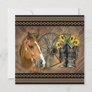 Carte Cowboy de Western Horse Cowboy Cowboy Hat Wagon Wh