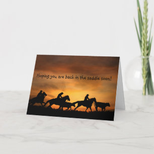 Carte Cowboy Get Well Card