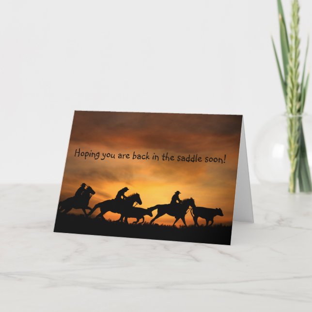 Carte Cowboy Get Well Card (Devant)