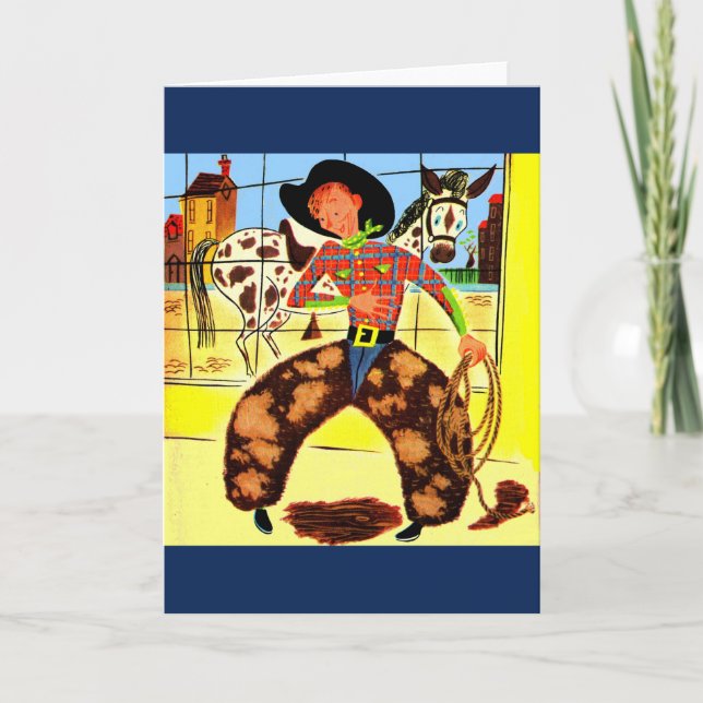 Carte cowboy mignon (Devant)