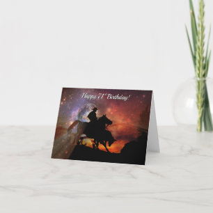 Carte Cowboy Roping et Steer Happy 71e anniversaire
