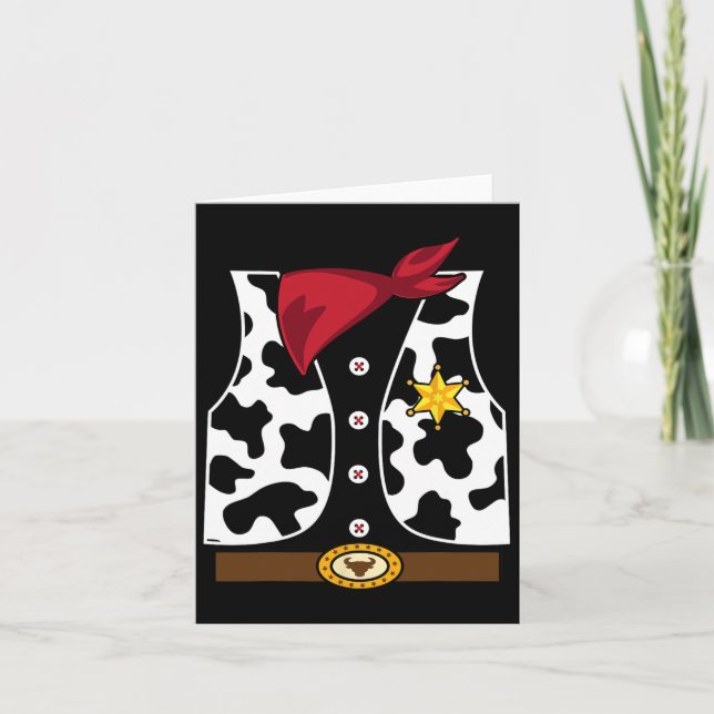 Carte Cowboy Vest Western Sheriff Costume Cool Easy Hall (Devant)