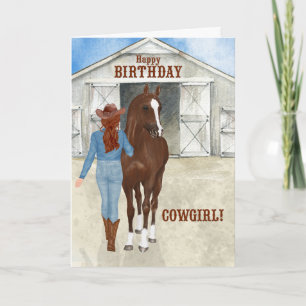 Carte Cowgirl Birthday Pays Western Thème
