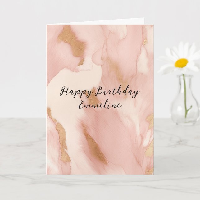 Carte Cowgirl Crème rose Brown Or Cowhide (Petite plante)