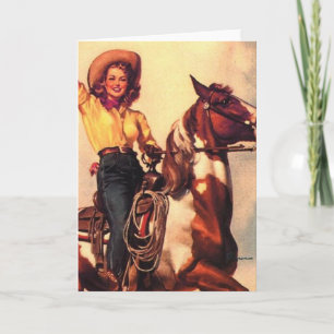 Carte Cowgirl on Her Horse