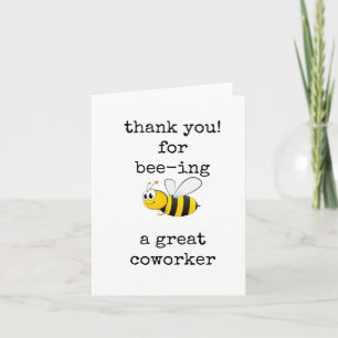 Carte Coworker Quitter, Merci, Bonne Chance, Mignonne Ab