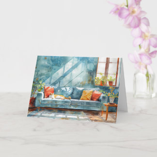 Carte COZY CAT HOME Journée de CLÔTURE Félicitations Imm