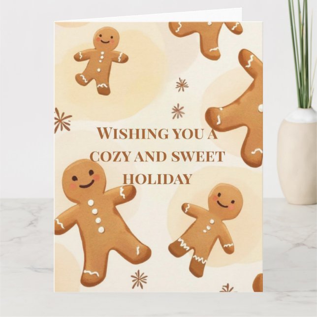 Carte Cozy & Sweet Gingerbread Holiday Greeting Card (Devant)