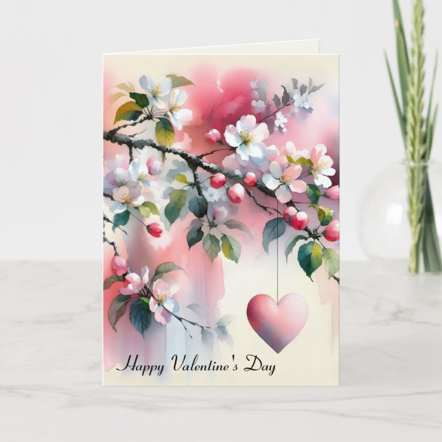 Carte Crabapple Arbre Coeur Saint Valentin (Devant)