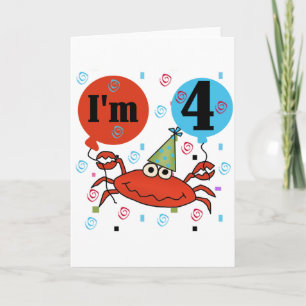 Carte Crabe 4e anniversaire Tshirts et cadeaux