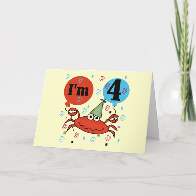 Carte Crabe 4e anniversaire Tshirts et cadeaux (Devant)