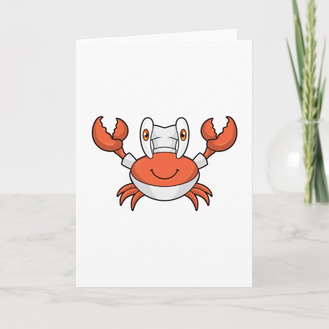 Carte Crabe comme cuisinier avec toque de cuisine (Devant)