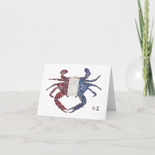 Carte Crabe rouge, blanc et bleu (Devant)