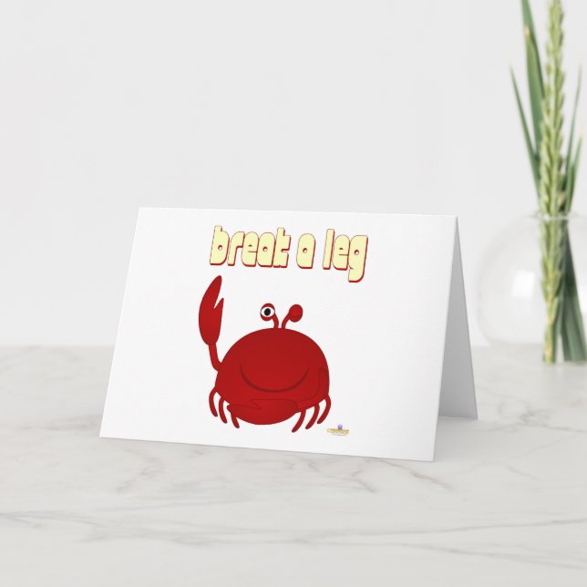 Carte Crabe Rouge Souriant Casser Une Jambe (Devant)