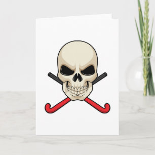 Carte Crâne au hockey avec chauve-souris de hockey