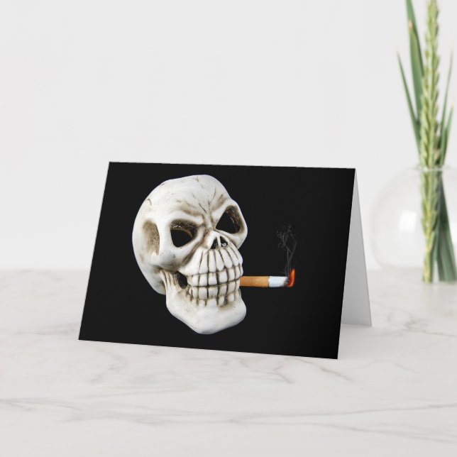 Carte Crâne avec cigarette (Devant)