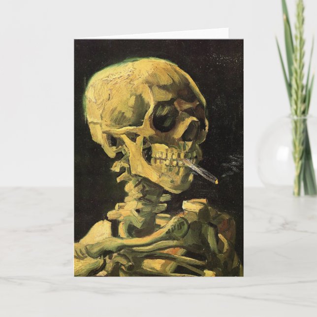 Carte Crâne avec cigarette brûlante par Vincent van Gogh (Devant)