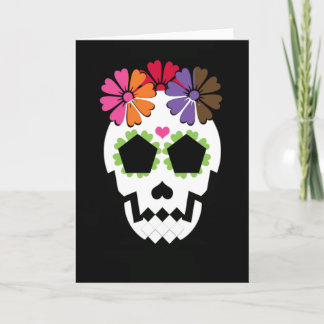 Carte Crâne avec fleurs