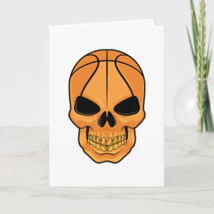 Carte Crâne avec tête de basket-ball