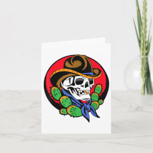 Carte Crâne Cowboy Occidental Traditionnel Tatouage Arti