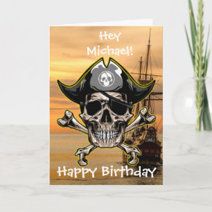 Carte Crâne de pirate capitaine os croisés