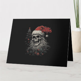 Carte Crâne de squelette Noël joyeux drôle Santa apparié