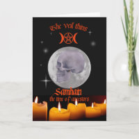 carte crâne et lune de Samhain