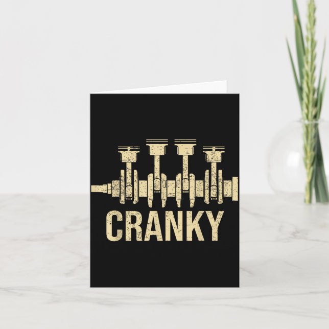 Carte Cranky Car Engine Crankshaft Lover Mechanics Fathe (Devant)