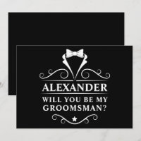 Carte cravate smoking Demande de témoin de mariage