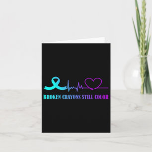 Carte Crayons brisés Toujours Couleur Suicide Prévention