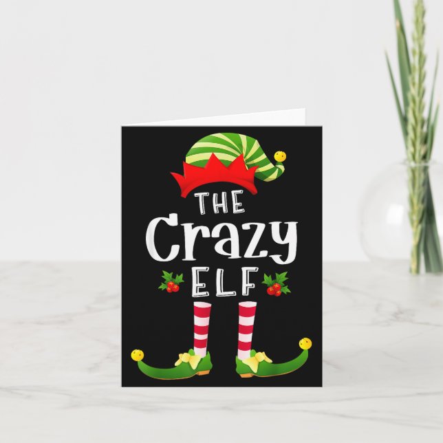 Carte Crazy Christmas Elf Matching Pajama X-mas Party  (Devant)