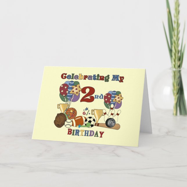 Carte Crazy For Sports 2e Anniversaire T-shirts et cadea (Devant)