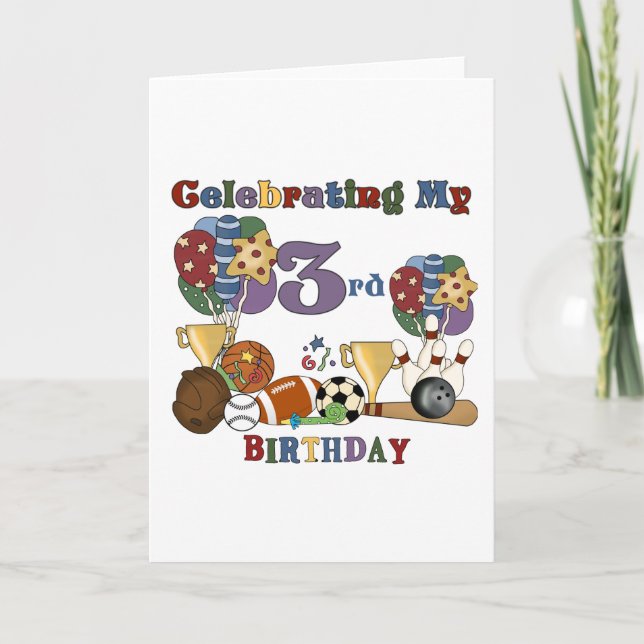 Carte Crazy For Sports 3e Anniversaire Tshirts et cadeau (Devant)