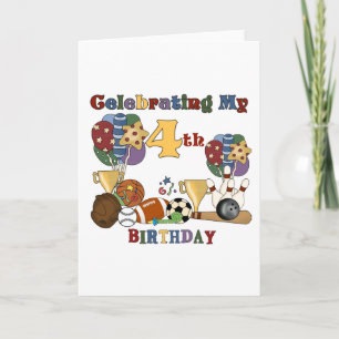 Carte Crazy For Sports 4th Birthday T-shirts et cadeaux