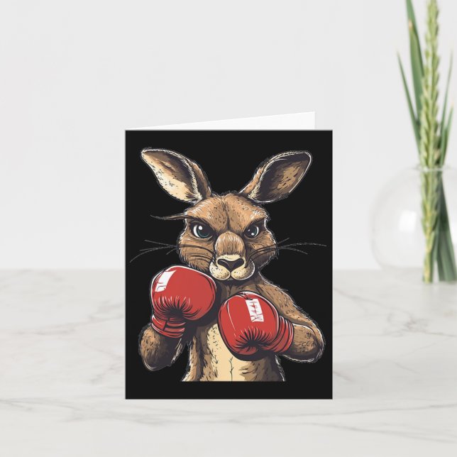 Carte Crazy Kangaroo Avec Gants De Boxe Pour Un Punch Sa (Devant)