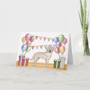Carte Cream Labrador Retriever Lab Chien coloré Annivers