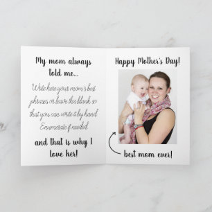 Carte Creative Personal Funny Happy Mother's Day Card