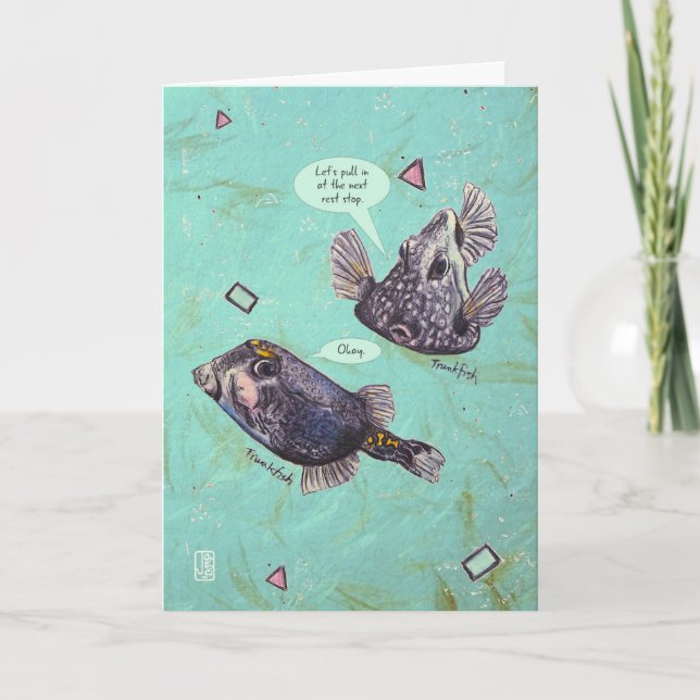 Carte Creatures de mer Anniversaire du Trunkfish (Devant)