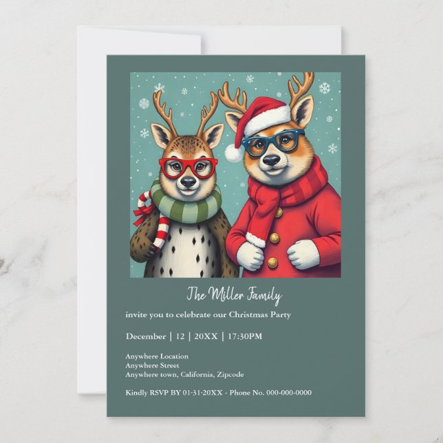 Carte Créatures de Noël déguisées (Devant)