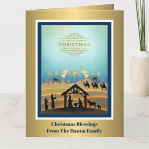 Carte Crèche "Joyeux Noël et Bonne Année"