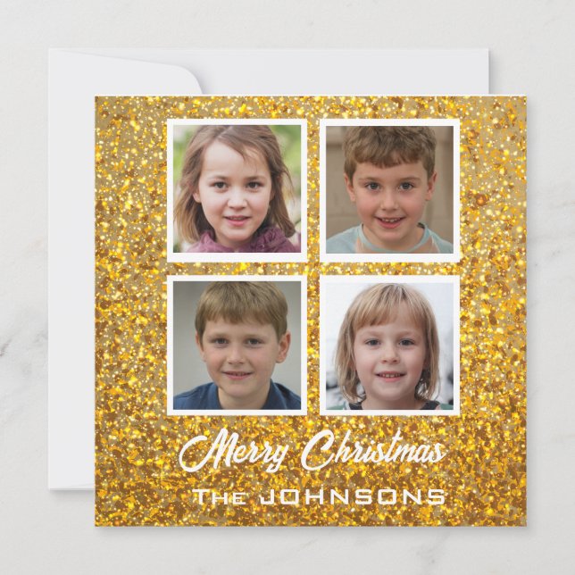 Carte Créer vos propres 4 photos Noël de famille (Devant)
