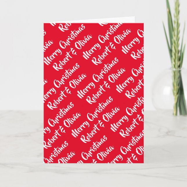 Carte Créer votre propre nom Red Christmas Card (Devant)