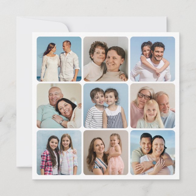 Carte Créez vos propres angles ronds 9 Collage photo (Devant)