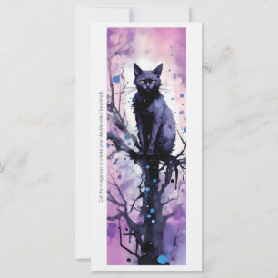Carte Créez votre propre chat noir violet Signet magique
