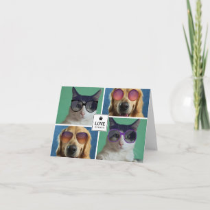 Carte Créez votre propre collection photo de 4 animaux d
