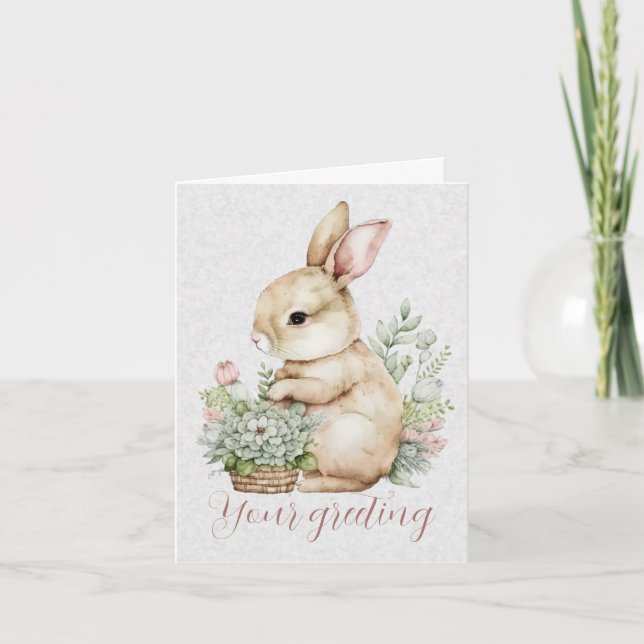 Carte Créez votre propre lapin de printemps et fleurs sa (Devant)