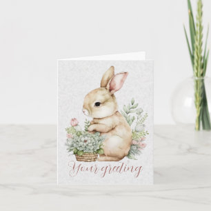 Carte Créez votre propre lapin de printemps et fleurs sa