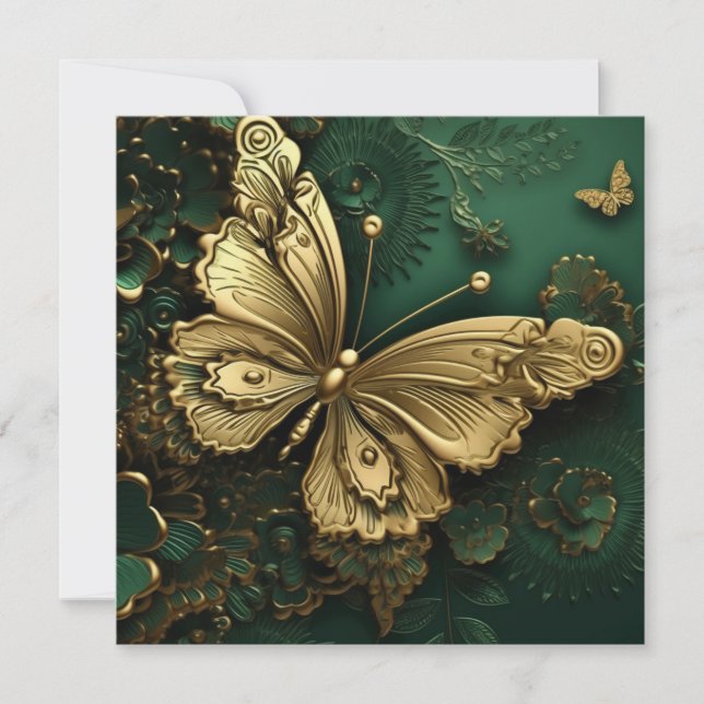 Carte Créez votre propre papillon Gold personnalisé (Devant)