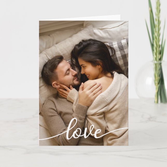 Carte Créez votre propre photo de couple romantique avec (Devant)