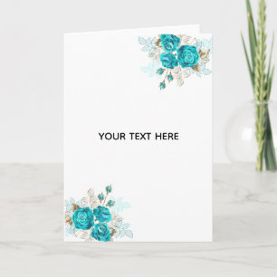 Carte Créez Votre Propre Rose Bleue Élégante
